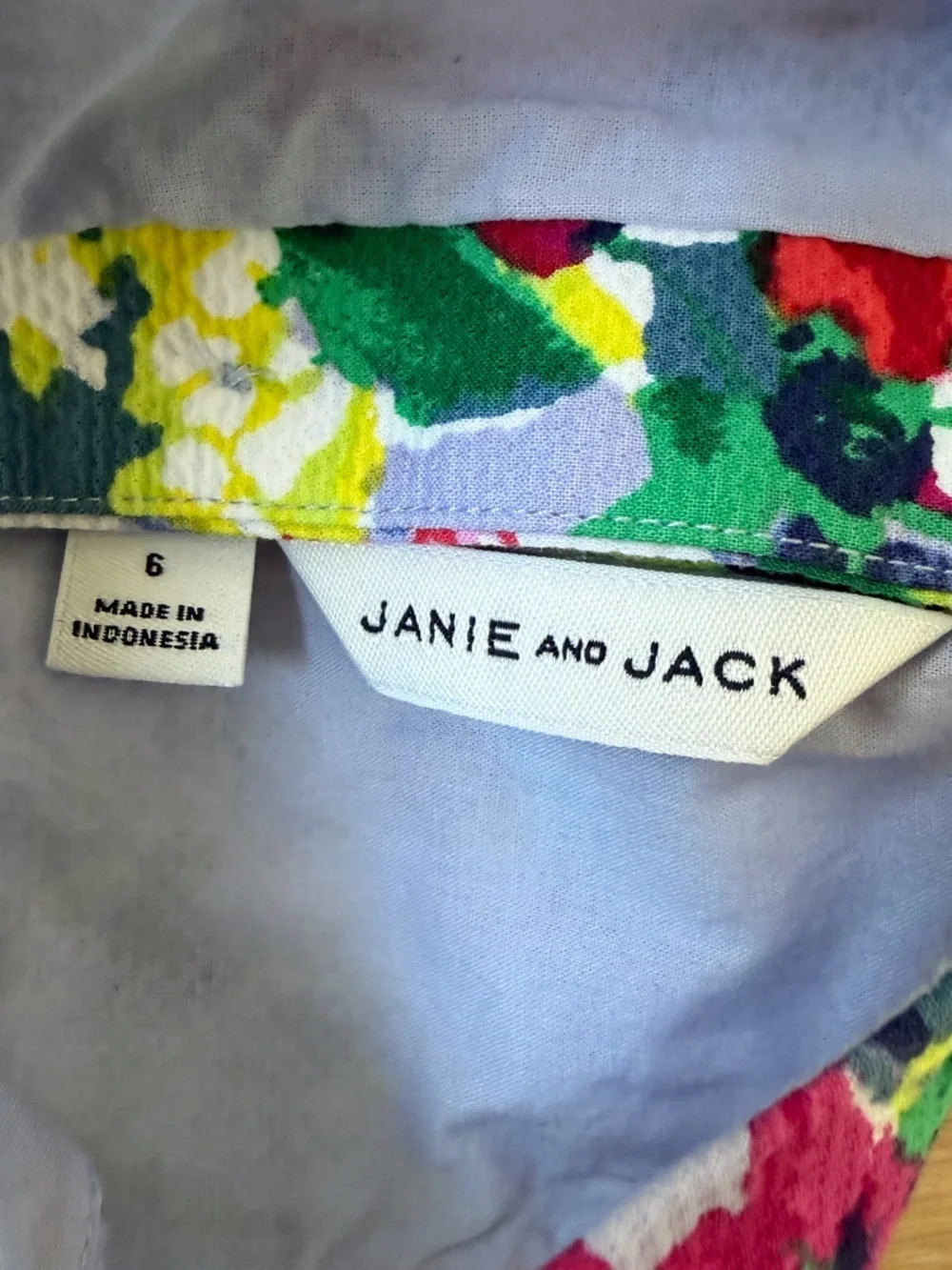 Janie and Jack Girls Size 6 Floral Dress Colorful Cotton Lined Party Easter *U6